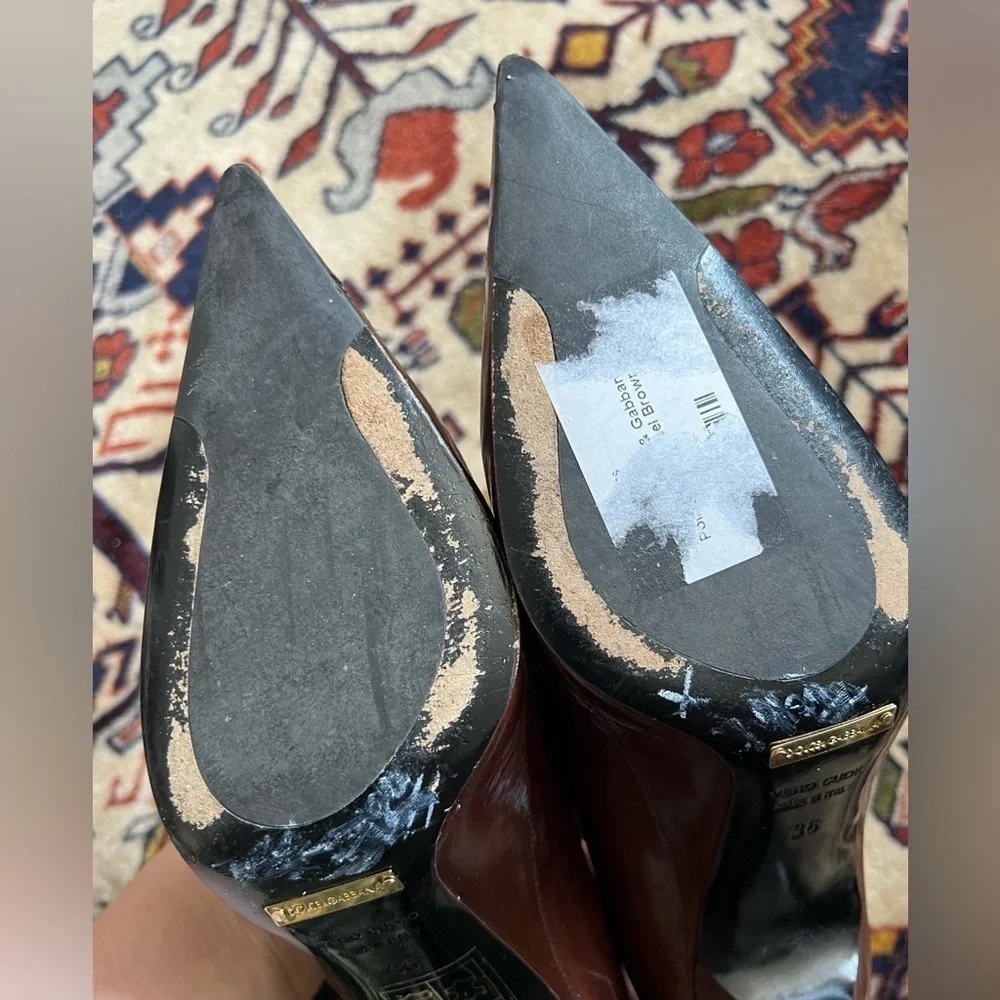 Dolce & Gabbana Vintage Brown Eel Pumps, size 36 - Picture 7 of 9